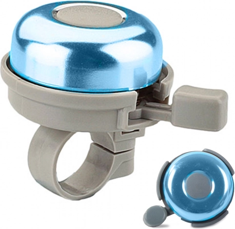 Metal bicycle bell for handlebars – loud classic, blue