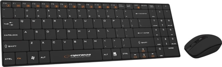Wireless Slim Keyboard and Mouse Set 2.4 GHz Liberty Black