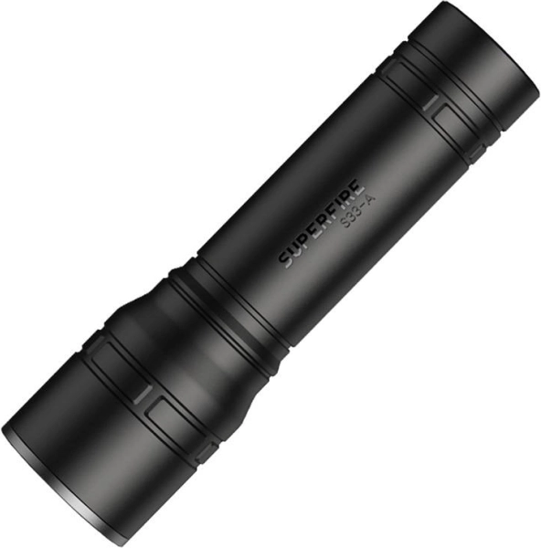 Superfire pocket flashlight with USB charging and 4 modes, black