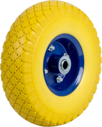 Roue tubeless Humberg pour brouette et chariots de jardin 3.00-4 jaune-bleu