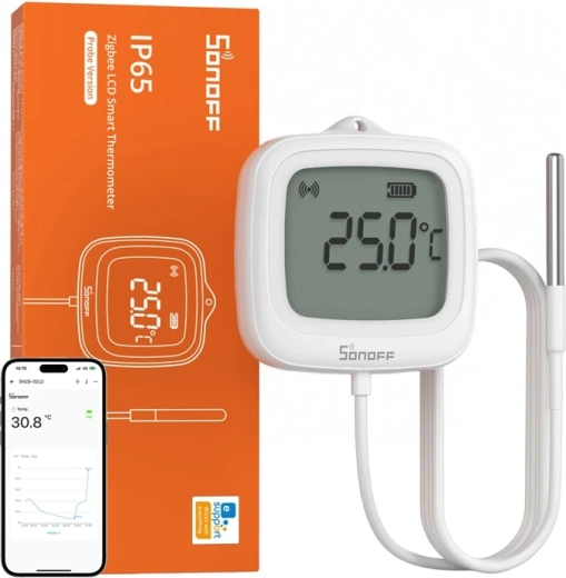 Sensore di temperatura Zigbee SONOFF SNZB-02LD con display LCD e sonda