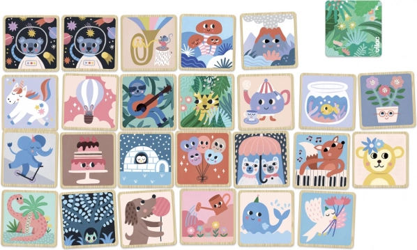 Vilac Wooden Memory Game with Illustrations by Michelle Carlslund