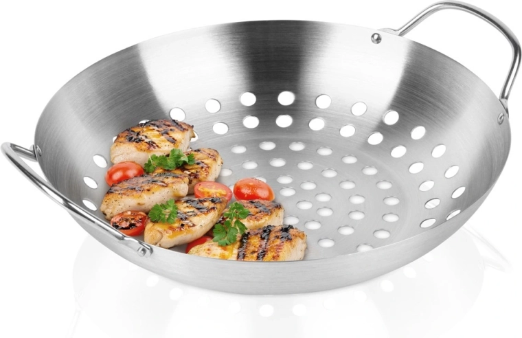 Vilde perforated stainless steel grilling basket 28 cm