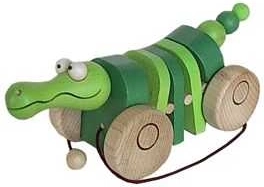 Coccodrillo trainabile in legno per bambini