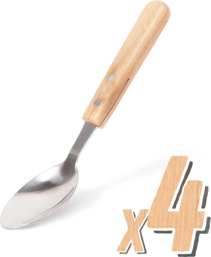 Cucchiai da griglia con manico in legno – set da 4 pezzi
