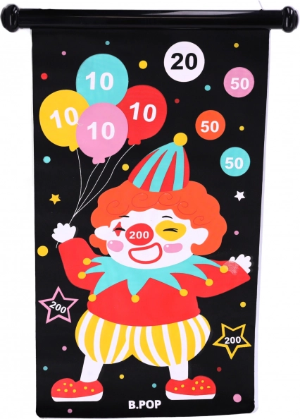 Fröhliches Clown-Motiv und Punktefelder