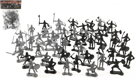 Set de chevaliers 6–8 cm en plastique dans un sachet