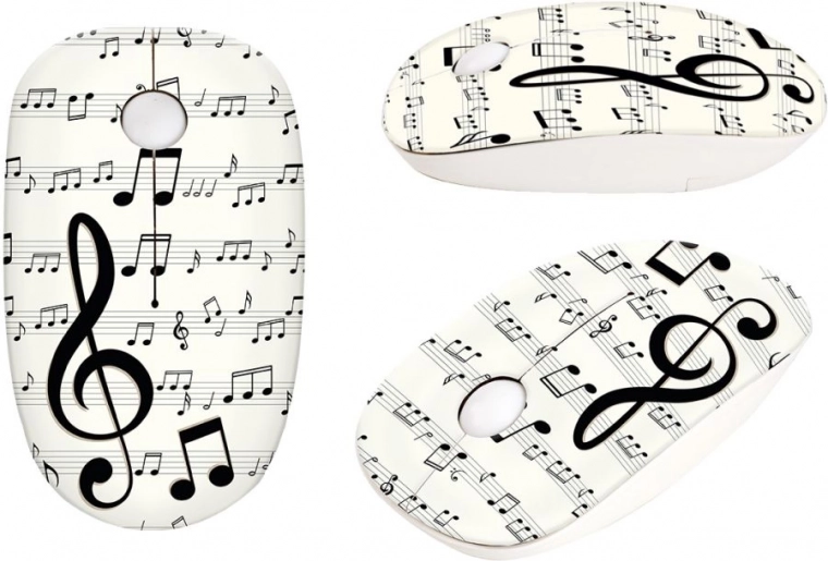 Mouse wireless con motivo musicale