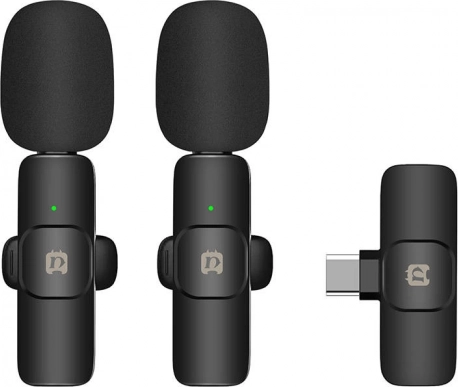 wireless lavalier microphone usb‑c puluz for android (dual set)