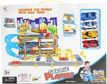 Three-Story Garage with Toy Cars