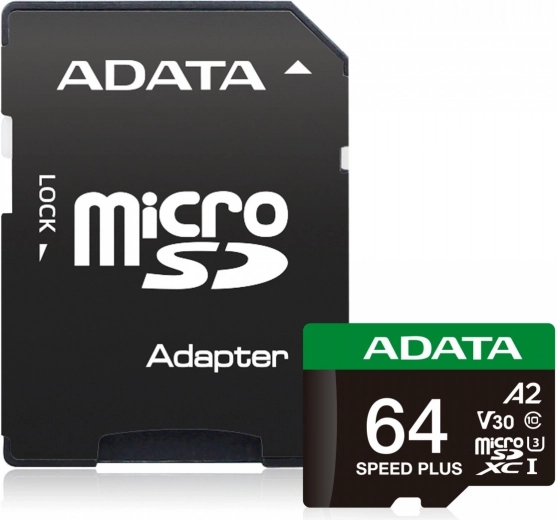 MicroSD Memory Card Speed Plus 64GB UHS1 U3 V30 A2 160/140 MB/s