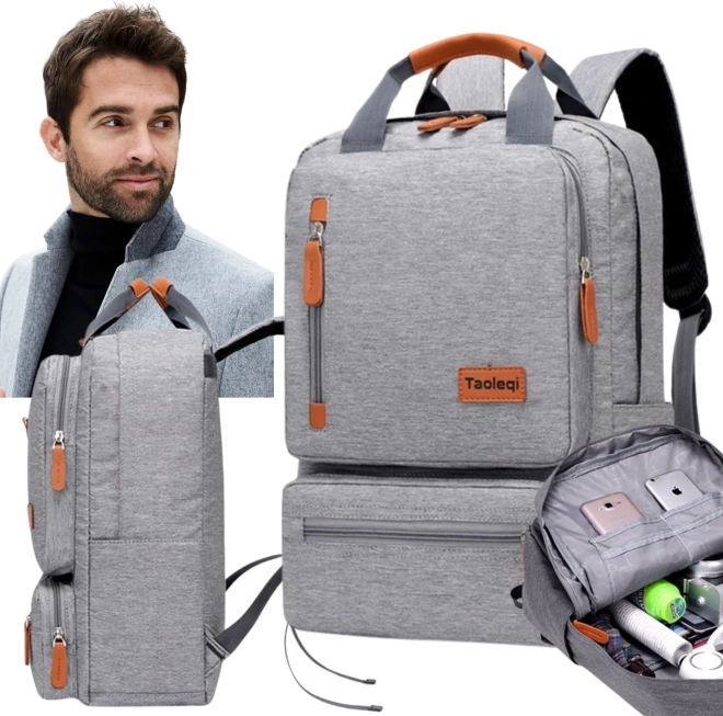 Zaino scolastico per studenti grigio chiaro
