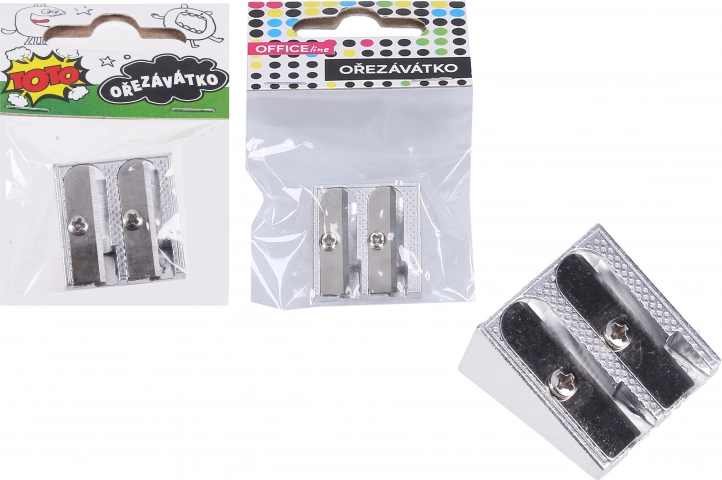 Metal double-hole pencil sharpener