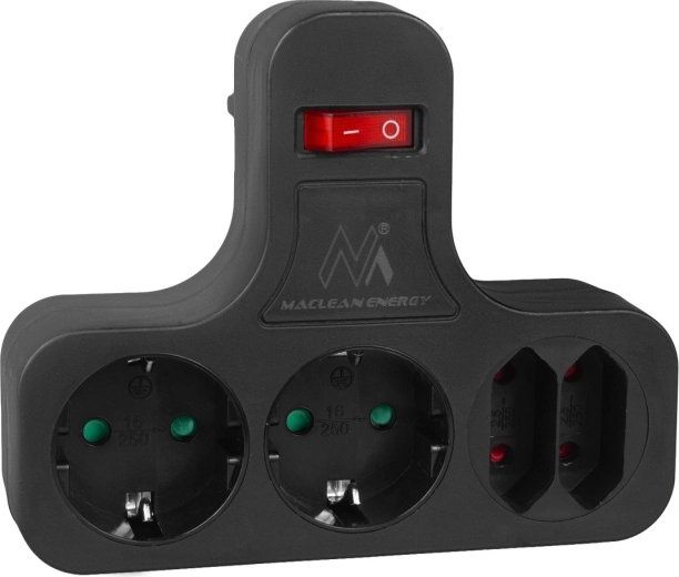 Maclean Energy Quadruple Electric Socket with Switch