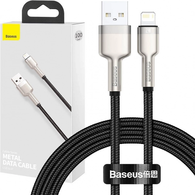 BASEUS Cafule USB‑A to Lightning Cable 1 m, 2.4 A – Black