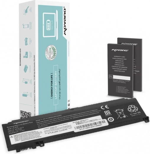 Batteria Movano per Lenovo ThinkPad T460s e T470s (anteriore) 2000 mAh 23 Wh