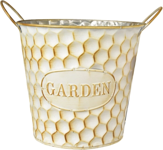 Beige metal planter GARDEN