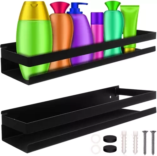 Black RUHHY bathroom shelf 50 cm