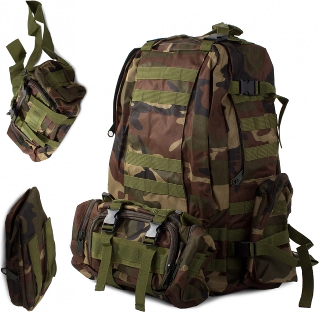 Taktický turistický batoh s motem lesa 48,5 l