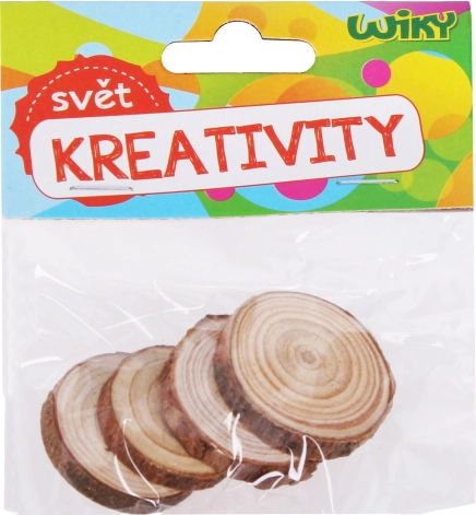 Wooden Discs 3–4 cm, set of 4 pcs