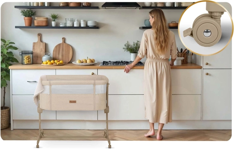 Mobile e stabile grazie a 4 ruote con freno