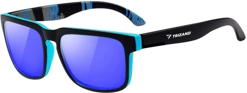 TRIZAND UV400 Polarized Polycarbonate Sunglasses – Black‑Blue