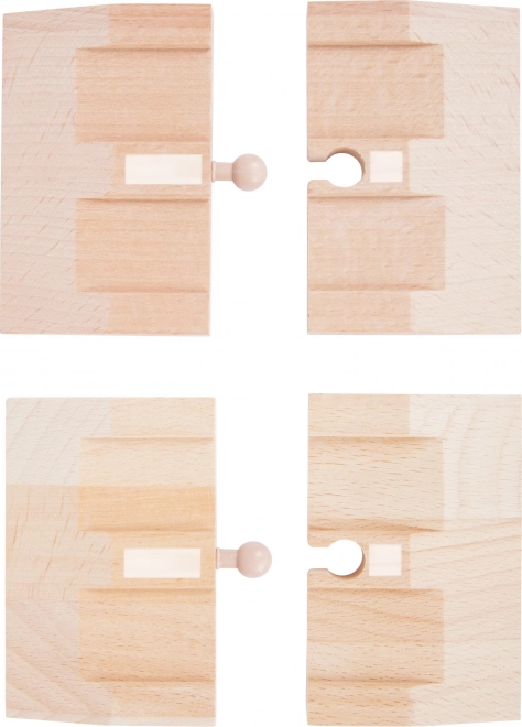 Small foot wooden ramps for car track, 4 pcs