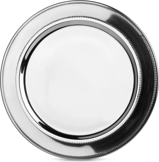 Steel charger/serving plate silver 33 cm