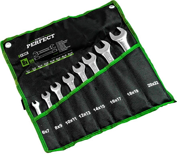 Jeu de clés polies STALCO 6–22 mm (8 pièces)