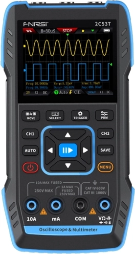 FNIRSI 2C53T oscilloscope portable, multimètre et générateur de signal 3 en 1