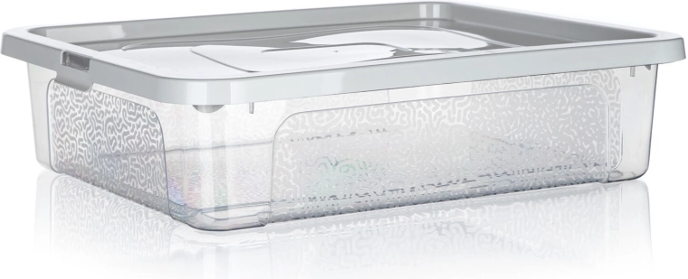 Scatola portaoggetti MULTIBOX 10 l con coperchio e clip, 40 × 33 × 10 cm