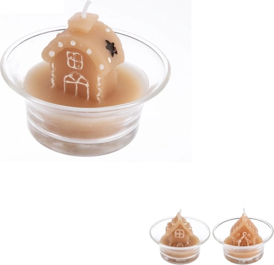 Gingerbread House-Shaped Candle