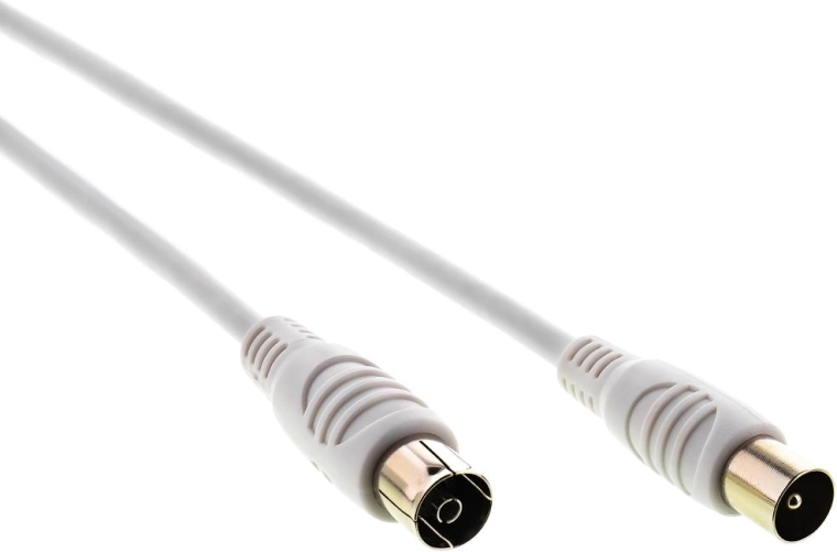 Sencor IEC Plug–Socket Coaxial Antenna Cable, 1.5 m, White