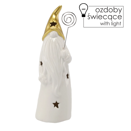 Céramique brillante et chapeau doré