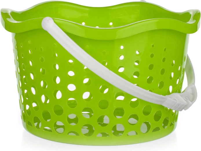 Cestello sospeso per mollette verde, in plastica, diametro 19 cm