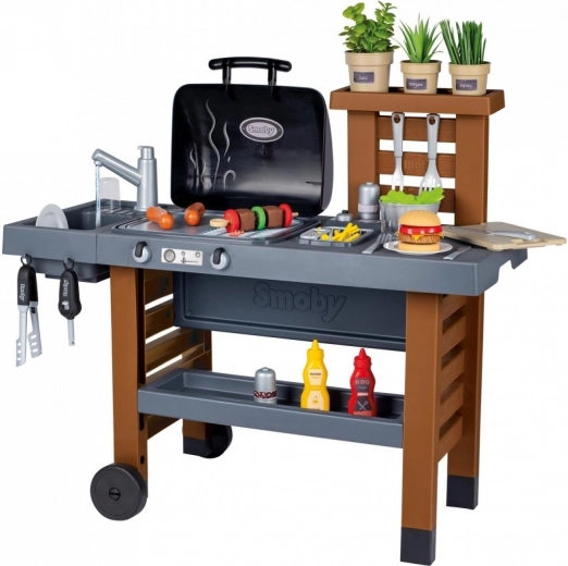 Cuisine d’extérieur pour enfants avec grill, friteuse et fonction eau