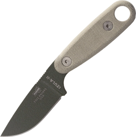 ESEE Izula II coltello da collo verde con manico in micarta e fodero nero