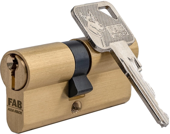 Sikkerhedscylinder FAB 3 HOME 30/35, messing, 6 nøgler, sikkerhedsklasse 3