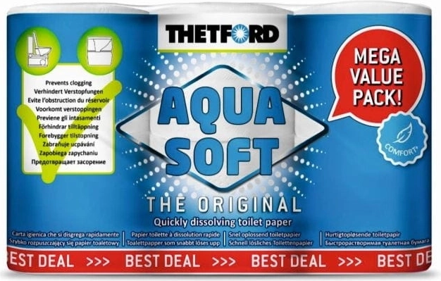 Carta igienica per toilette chimiche THETFORD Aqua Soft, 6 rotoli
