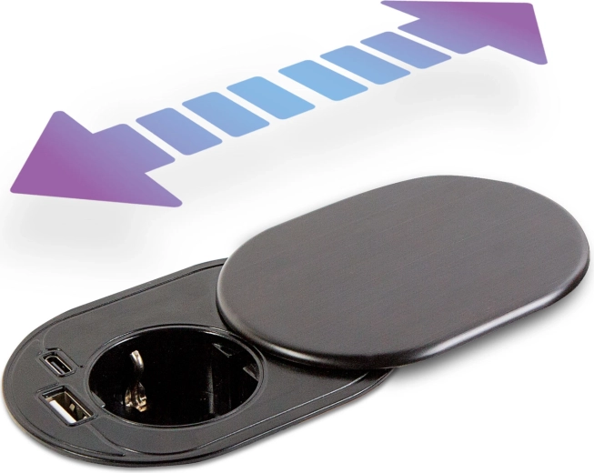 Presa da incasso per scrivania con USB-A e USB-C Slide it
