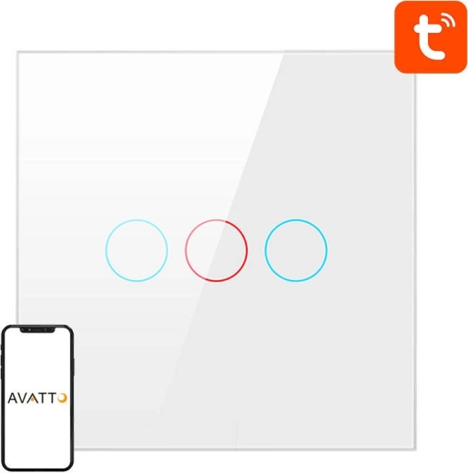 Smart ZigBee Avatto Light Switch 3-way TUYA (white)