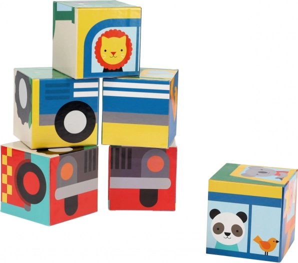 Petit Collage vehicle blocks with animals