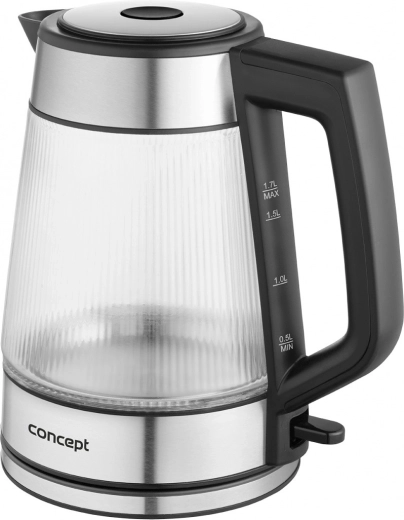 Rillet glas med LED-belysning