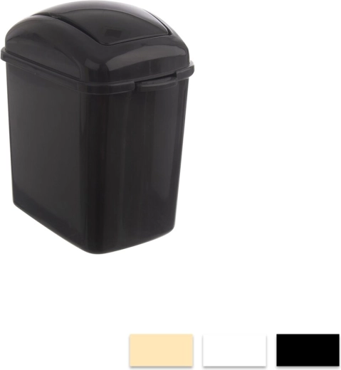 Mini poubelle carrée avec couvercle basculant 1,17 l (assortiment de couleurs)