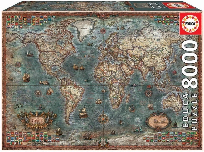 Educa Puzzle Political World Map 8000 Pieces