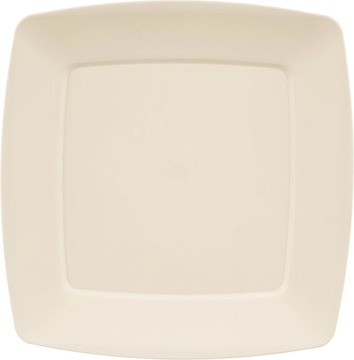 Shallow Plastic Plate Sandy, Cream, 23.5 × 23.5 cm