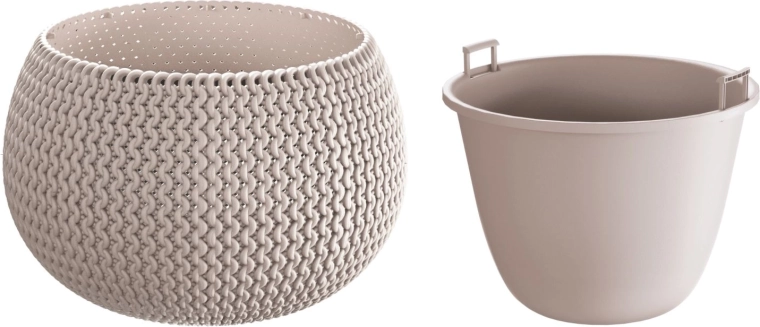 Fioriera Splofy Bowl con inserto 37 cm color mocca