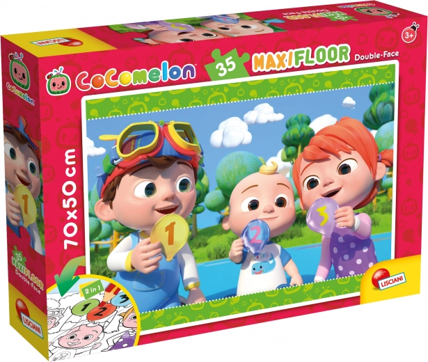 Double-sided COCOMELON 2-in-1 maxi puzzle, 35 pieces, 70 × 50 cm