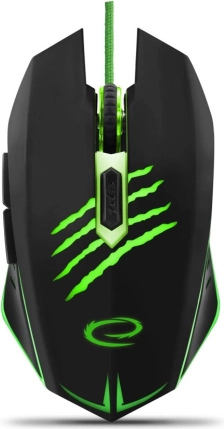 mouse da gioco cablato 6D ottico USB Esperanza Claw verde