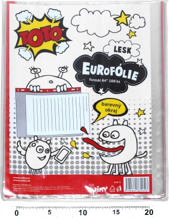 Transparent filing sleeve A4 with colored hanger
